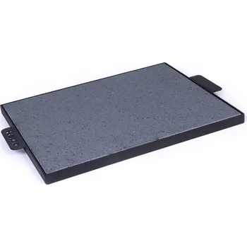 Příslušenství pro gril Grilovací lávový kámen 50x40x2cm v ocelovém rámu (Grilovací lávový kámen 50x40x2cm (původ: Itálie) + černý rám s úchopy)