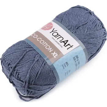 Příze Pletací příze Eco - cotton XL 200 g, barva 13 (773/110) jeans žíhaný