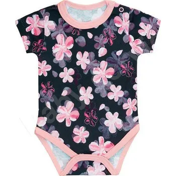 Kojenecký body Baby Service Bavlněné body krátký rukáv Kytičky Vel. 62