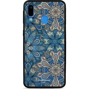 Pouzdro na mobilní telefon Lesklý kryt Mobiwear Glossy - Samsung Galaxy A40 - G038G - Modré mandala květy (Prémiové lesklé pouzdro, obal, kryt Mobiwear Glossy na mobil Samsung Galaxy A40 - G038G - Modré mandala květy, materiál Plast + TPU silikon - krytí po všech stranách,)