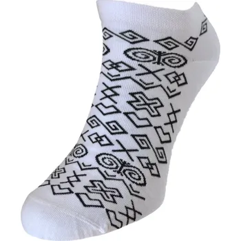 Dámské ponožky Kotníkové ponožky Čičmany - bílá Barva: Bílá, Velikost: EU 39-42