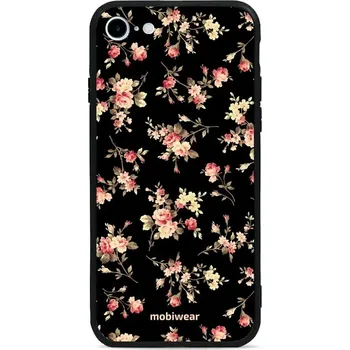 Pouzdro na mobilní telefon Lesklý kryt Mobiwear Glossy - Apple iPhone 7 - G039G - Květy na černé (Prémiové lesklé pouzdro, obal, kryt Mobiwear Glossy na mobil Apple iPhone 7 - G039G - Květy na černé, materiál Plast + TPU silikon - krytí po všech stranách, neošoupatelný potisk, tenk