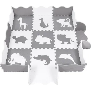 Pěnové puzzle EVA Puzzle podložka Safari 31,5 x 31,5 x 1 cm (25 ks)