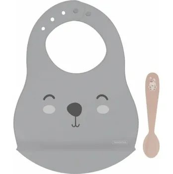 Bryndák 23797/404 Tramontina Le Petit Silikonový bryndák se lžičkou, zajíček/růžová