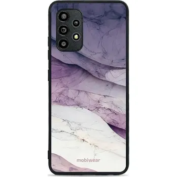 Pouzdro na mobilní telefon Lesklý kryt Mobiwear Glossy - Samsung Galaxy A32 4G - G028G - Bílý a fialový mramor (Prémiové lesklé pouzdro, obal, kryt Mobiwear Glossy na mobil Samsung Galaxy A32 4G - G028G - Bílý a fialový mramor, materiál Plast + TPU silikon - krytí po všech stranách