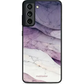 Pouzdro na mobilní telefon Lesklý kryt Mobiwear Glossy - Samsung Galaxy S21 FE - G028G - Bílý a fialový mramor (Prémiové lesklé pouzdro, obal, kryt Mobiwear Glossy na mobil Samsung Galaxy S21 FE - G028G - Bílý a fialový mramor, materiál Plast + TPU silikon - krytí po všech stranách
