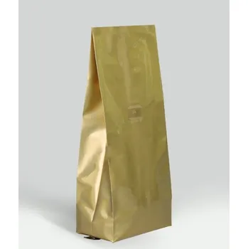 Obalový materiál Sáčky na kávu s ventilem 135x70x360 100ks 1000g zlaté