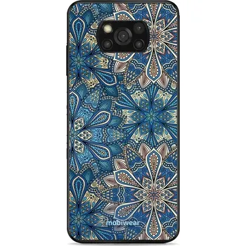 Pouzdro na mobilní telefon Lesklý kryt Mobiwear Glossy - Xiaomi POCO X3 NFC - G038G - Modré mandala květy (Prémiové lesklé pouzdro, obal, kryt Mobiwear Glossy na mobil Xiaomi POCO X3 NFC - G038G - Modré mandala květy, materiál Plast + TPU silikon - krytí po všech stranách,)