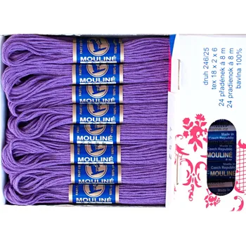 Příze Snový svět 4452 - Bavlněná vyšívací příze Mouline středně fialová