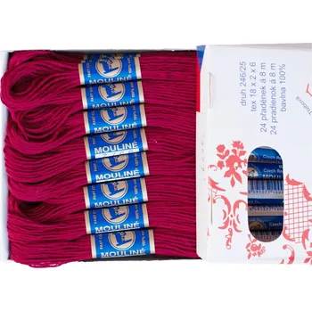 Příze Snový svět 3572 - Bavlněná vyšívací příze Mouline vínová