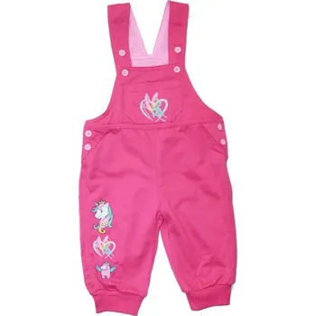 Kugo Dětské tepláčky s laclem jednorožec růžová 422/45 74