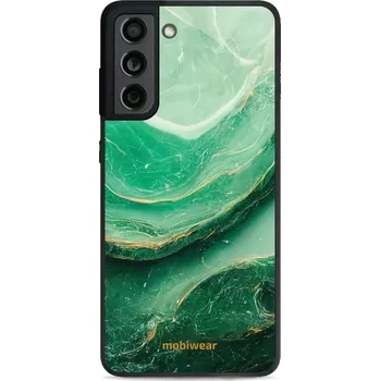 Pouzdro na mobilní telefon Lesklý kryt Mobiwear Glossy - Samsung Galaxy S21 FE - G023G - Zelený mramor (Prémiové lesklé pouzdro, obal, kryt Mobiwear Glossy na mobil Samsung Galaxy S21 FE - G023G - Zelený mramor, materiál Plast + TPU silikon - krytí po všech stranách, neošoupatelný)