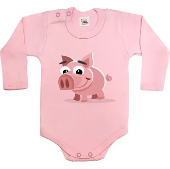 Kojenecký body Dětské body - Prasátko, Barva Světlá růžová, Velikost 62 / 3-6m, Canvas Dětské body Bezvatriko.cz 1726