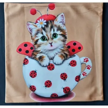 Povlak na dekorativní polštářek Povlak na polštářek Fotopolštář Kočička beruška