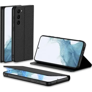 Pouzdro na mobilní telefon GKK FLIP Zaklápěcí obal pro Samsung Galaxy S23 Plus 5G CARBON