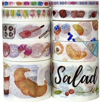 Lepicí páska AKN Sada 10 ks washi pásek - Snídaně