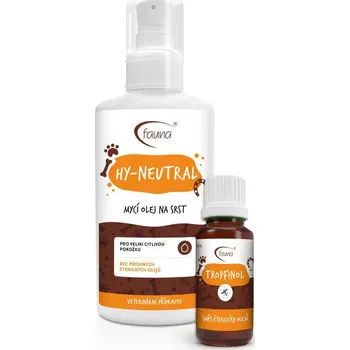 Tělový olej Mycí olej na srst HY-Neutral + Směs éterických olejů Tropfinol Aromafauna 100 ml + 10 ml