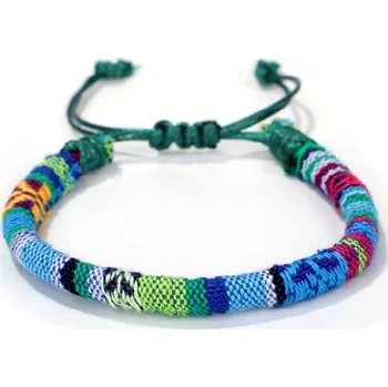 Náramek Bavlněný tibetský náramek pro štěstí a harmonii - modrý