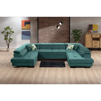 Sedací souprava Rozkládací rohová sedačka WENIA U zelená