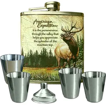 Placatka Placatka se 4 panáky jelen (dárek pro muže)