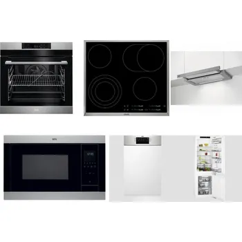 Set domácích spotřebičů AEG BPK742380M + AEG Mastery DirectTouch HK654070XB + AEG DPE5660M + AEG Mastery MSB2547D-M + AEG Mastery MaxiFlex FEE73517PM + AEG Mastery FlexiShelf SCE818D3LC