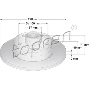 Brzdový kotouč Brzdový kotouč, , 357615601B, TOPRAN, 103 527