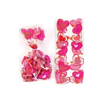 Dárková taška Celofánové sáčky srdce -