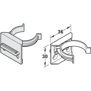 Nábytkové kování HÄFELE Držák soklu k rektifikačním nožkám AXILO k nalisování