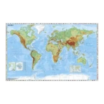 Stiefel Wandkarte Kleinformat Weltkarte, physisch, ohne Metallstäbe – (DE)