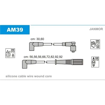 Zapalovací kabel Sada kabelů pro zapalování, , JANMOR, AM39