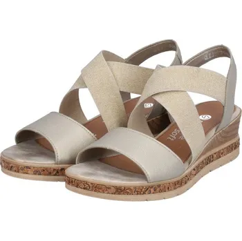 Dámská móda Letní sandály na klínu, Remonte, zlatavé, D3066-90 44