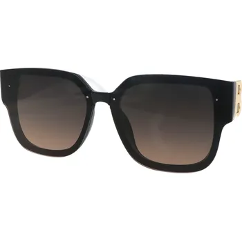 Sluneční brýle Dámské sluneční brýle Cat Eye C3129, hnědé barvy - bílé koncovky obrub 9001557-62