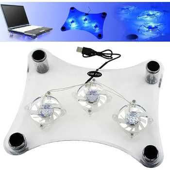 Podsvícená chladící podložka pod notebook na USB