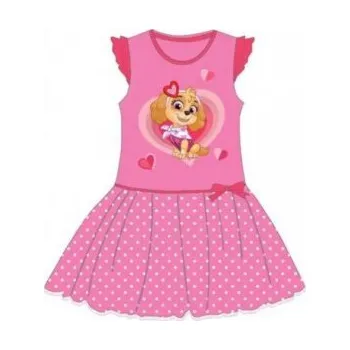 Dívčí šaty Setino - Dívčí bavlněné letní šaty Tlapková patrola - Paw patrol - Skye - sv. růžové 128