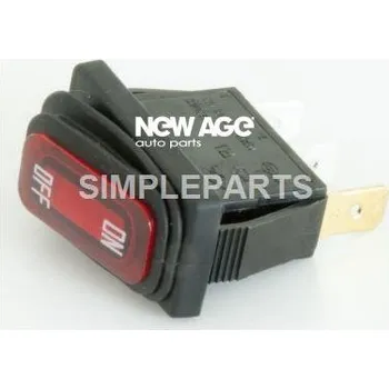 Hermetické Přepínač podsvětlený červený obdélníkový 12V (1 ks.), , NEW AGE, NA836