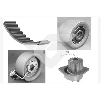 Rozvod motoru Vodni pumpa + sada ozubeneho remene, , 1609525980, 1610793580, HUTCHINSON, KH 164WP37