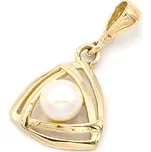 Zlatý přívěsek s bílou perlou 1,23g