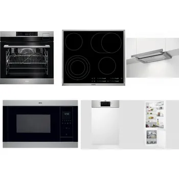 Set domácích spotřebičů AEG BSK792380M + AEG Mastery DirectTouch HK654070XB + AEG DPE5660M + AEG Mastery MSB2547D-M + AEG Mastery MaxiFlex FEE73517PM + AEG Mastery NoFrost SCB618F6TS