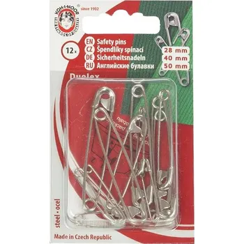 BELLATEX s.r.o. G - Špendlík spínací Fe mix 28,40,50mm (v.1,2,3) 12ks/miska stříbrný
