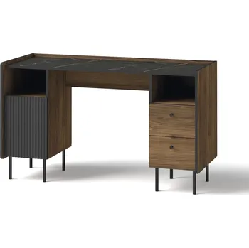 Psací stůl DOLMAR Psací stůl - PRESTIGO P9, ořech/matná černá/san sebastian