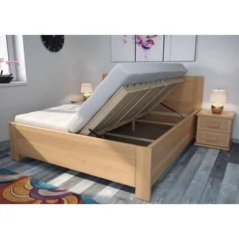 Postel Nábytek Rovder Postel Ivana s úložným prostorem, Rovder Výběr moření: Žlutá, Rozměr postele: 140x200, Druh dřeva: Bukový masiv