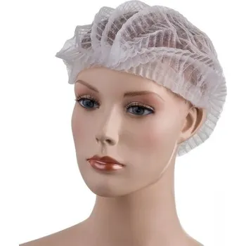 PROFOD PD-CLIP-W / Jednorázová čepice z netkané textilie - bílá L