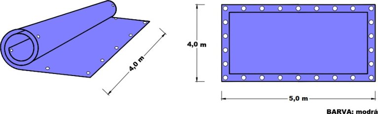 Levior zakrývací plachta s oky STANDART 4 x 5 m 80 g / m2