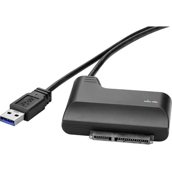 Renkforce Pevné disky/SSD adaptér [1x USB 3.0 zástrčka A - 1x kombinovaná SATA zástrčka 15 plus 7-pólová] 0.30 m pozlacené kontakty
