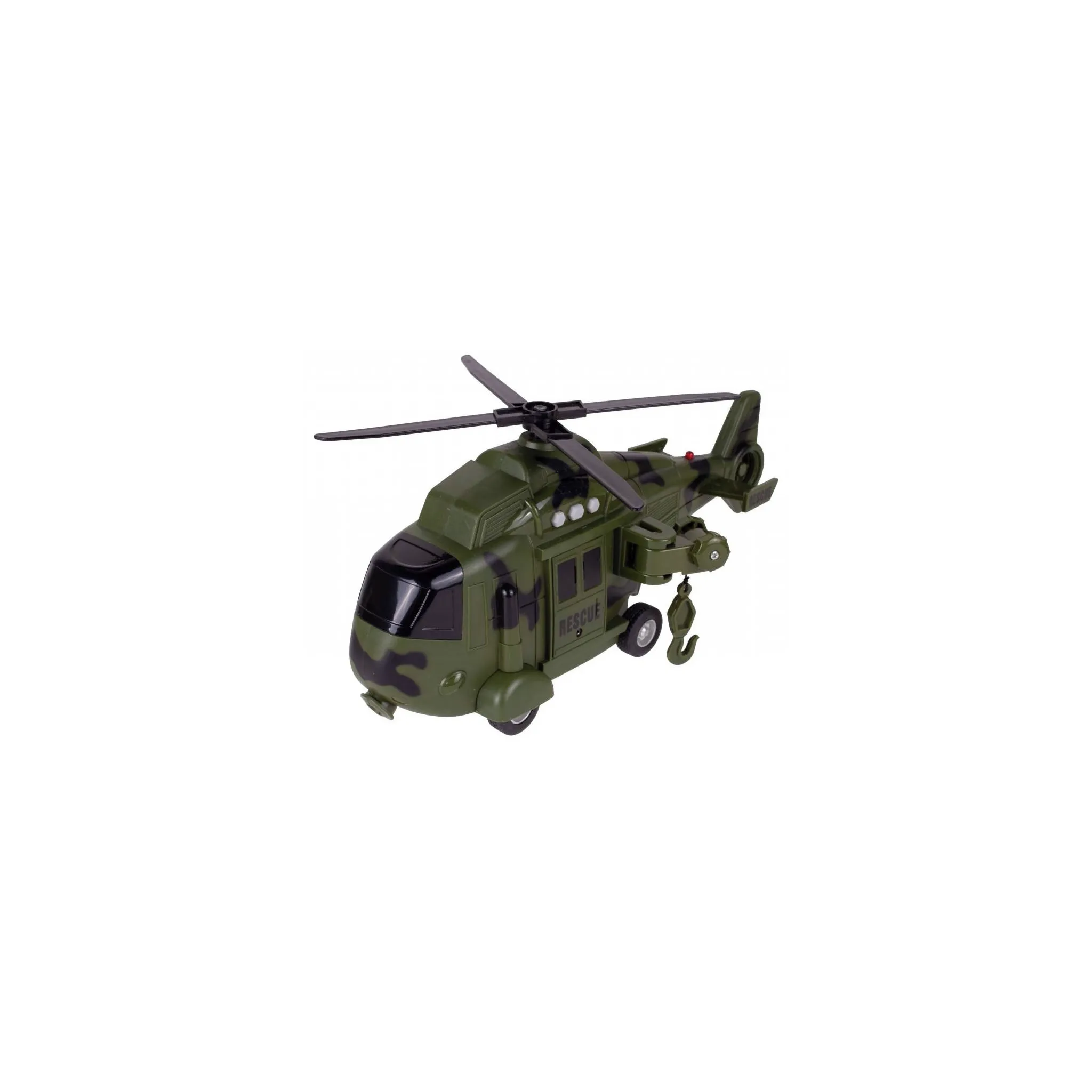 Fotografie 1 - Letadlo a vrtulník MalPlay Army Rescue interaktivní vojenská helikoptéra 1:16