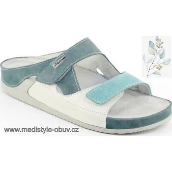 Dámská zdravotní obuv MEDISTYLE ZORA 7Z-J17/9 zdravotní pantofel tyrkys-šedá, tyrkysová - 37