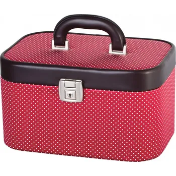 Kosmetický kufr DUP 230804-009 kosmetický kufr červený puntík
