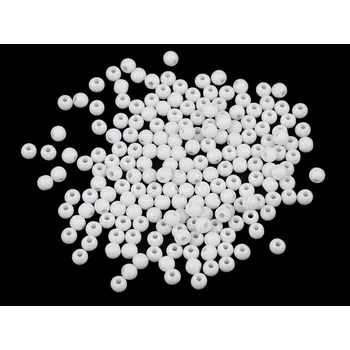 Korálek Plastové korálky Color Ø4 mm, barva 1 bílá