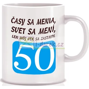 Žertovný předmět Hrnček jubileum VEK SA ZASTAVIL - výročie 50 rokov (SK)