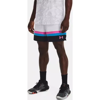 Pánské kraťasy Pánské sportovní kraťasy Under Armour UA Baseline Woven Short II-WHT - bílé Velikost: M